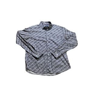 Stone Rose Shirt Small Blue Mens Casual Button Down Cotton Long Sleeve